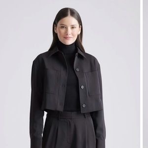 Stretch Crepe Cropped Jacket